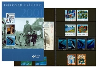 FRIMÆRKER FÆRØERNE | 2001 - Årsmappe postfrimærker og miniark - Komplet årgang i hovednumre - Postfrisk